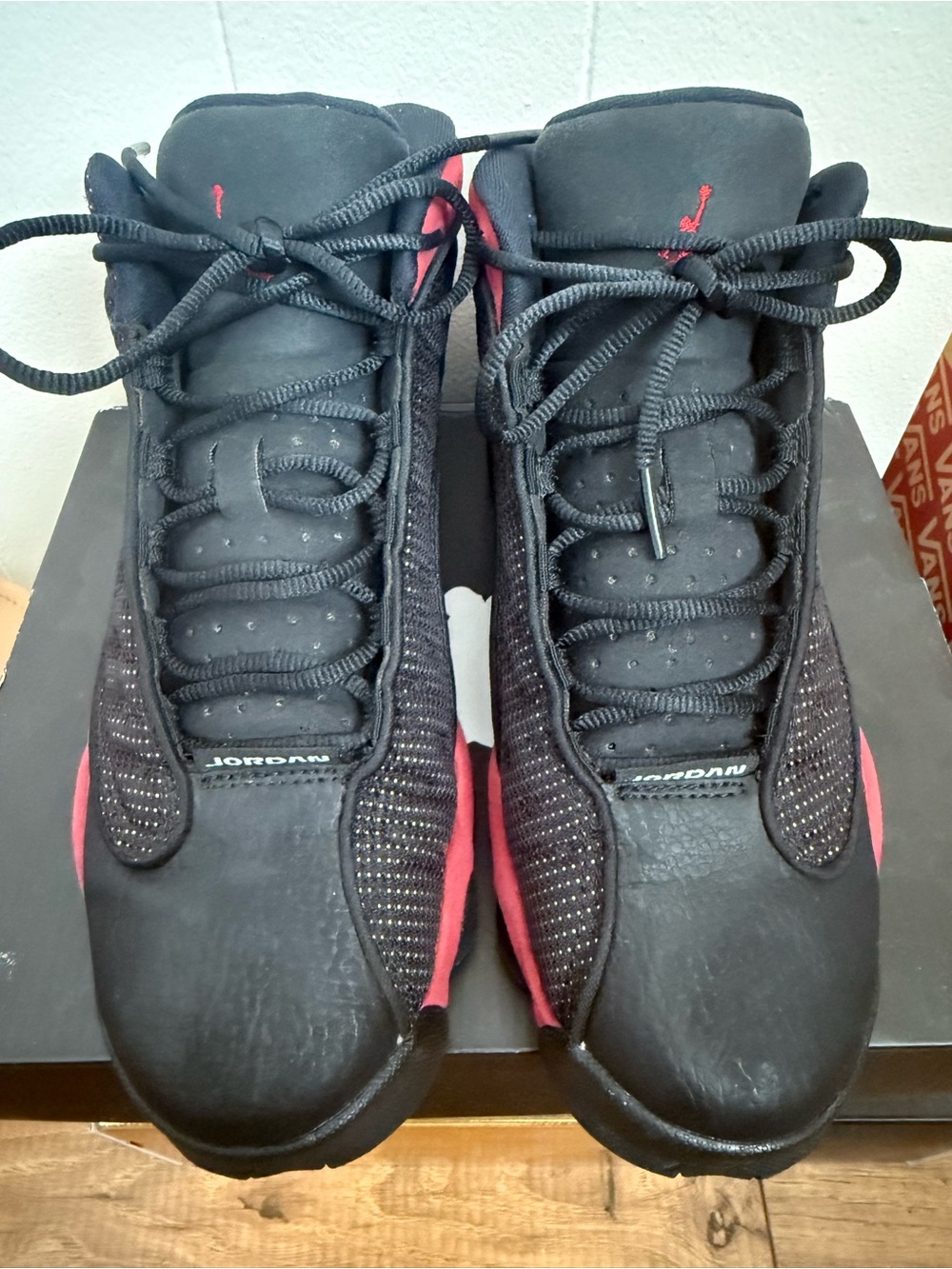 Jordan Kids Black and Red High-Top Sneakers